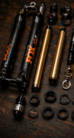 Front suspension fork disassembled